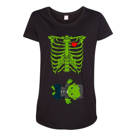 Baby Skeleton Baby Frankenstein Halloween Horror Funny Maternity DT T-Shirt Tee