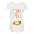 thumbnail image 1 of Baby Skeleton Baby Pumpkin Lantern Halloween Horror Funny Maternity DT T-Shirt Tee, 1 of 2