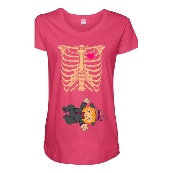 Baby Skeleton Baby Witch Halloween Horror Funny Maternity DT T-Shirt Tee