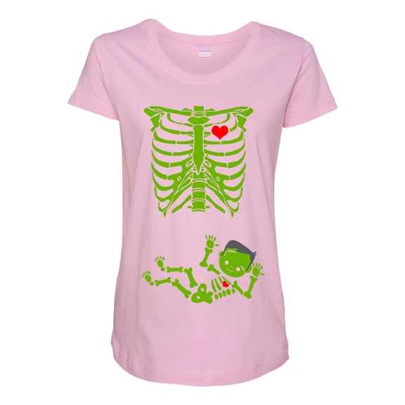 Baby Skeleton Frankenstein Halloween Horror Funny Maternity DT T-Shirt Tee