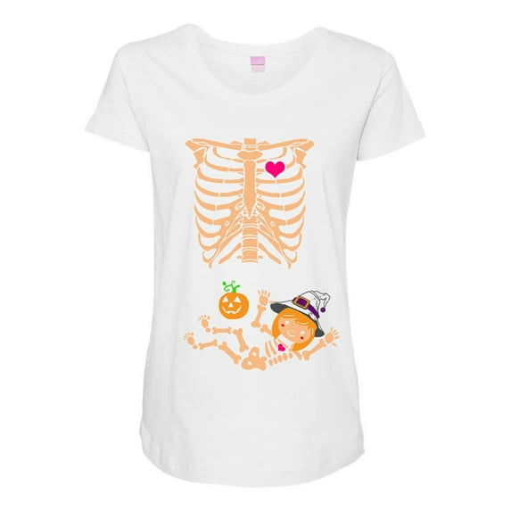 Baby Skeleton Witch Halloween Horror Funny Maternity DT T-Shirt Tee