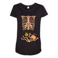 thumbnail image 1 of Baby Skeleton Witch Halloween Horror Funny Maternity DT T-Shirt Tee, 1 of 2