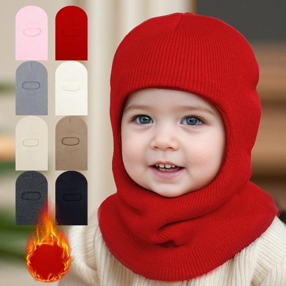 Baby Ski Mask Winter Set Toddler Beanie with Neck Warmer Knit Cold Protection