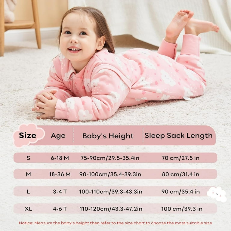 Baby Sleep Sack 3T 4T Toddler Sleeping Sack Cotton 2.5 Tog Winter Baby Wear Walmart