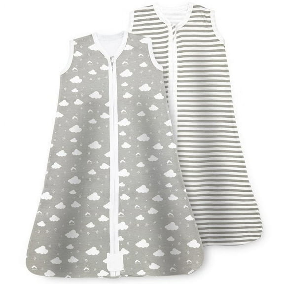 Baby Sleep Sack 6-12 Months, Cotton Sleep Sacks for 6-12 Months, Unisex Sleeping Bag Sack, Medium Size, 2-Way Zipper, 0.5 Tog Breathable Cotton