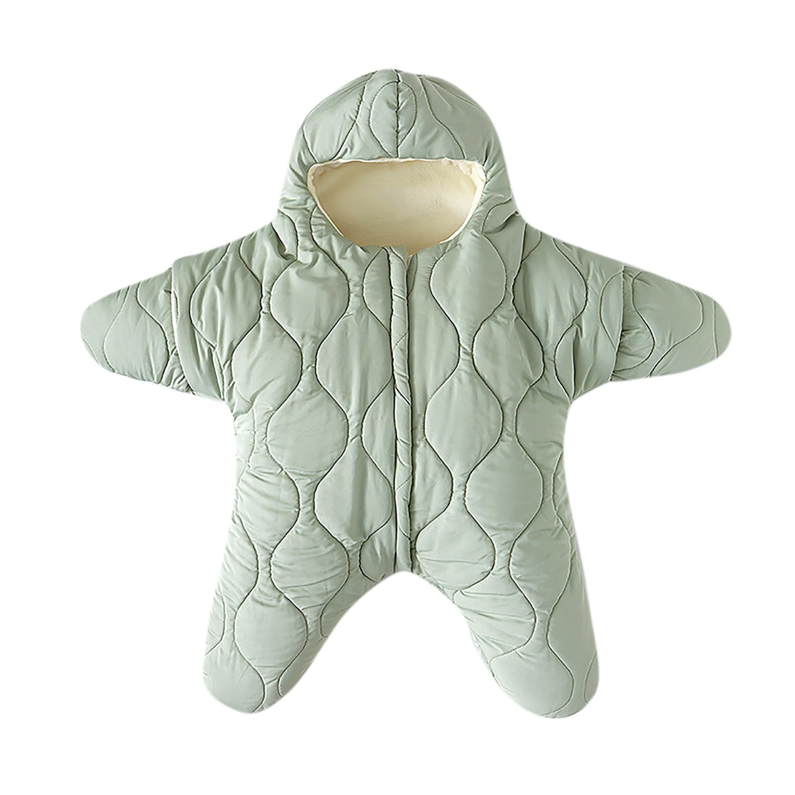Baby Sleep Sack Boys Girls Fleece Winter Sleeping Long Sleeve Onesies Pajamas Star-Fish Warm Sleeping Bag Snowsuit, Green, 9 Months