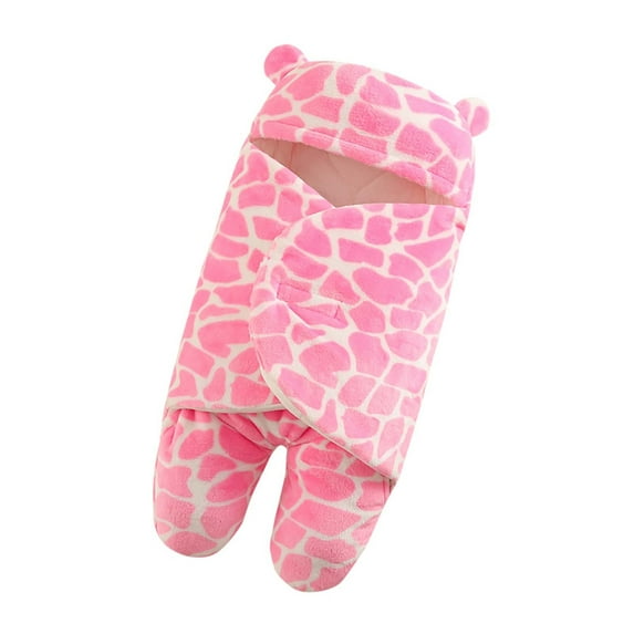 Baby Sleeping Bags Fleece Sherpa Sleep Sack Wrap Thicken Winter Warm Split-Leg Hooded Cozy Stroller Footmuff, Pink, 0-1 Months