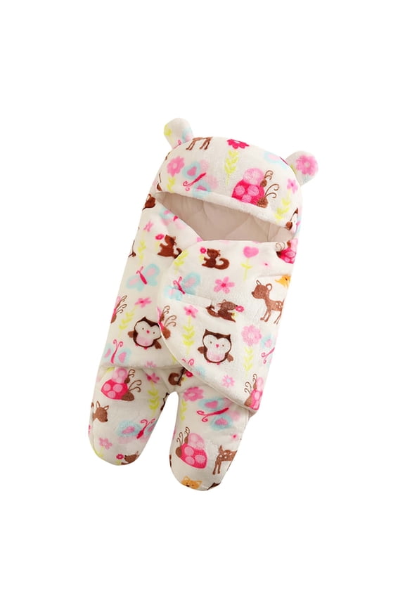 Baby Sleeping Bags Fleece Sherpa Sleep Sack Wrap Thicken Winter Warm Split-Leg Hooded Cozy Stroller Footmuff, Watermelon Red, 0-1 Months