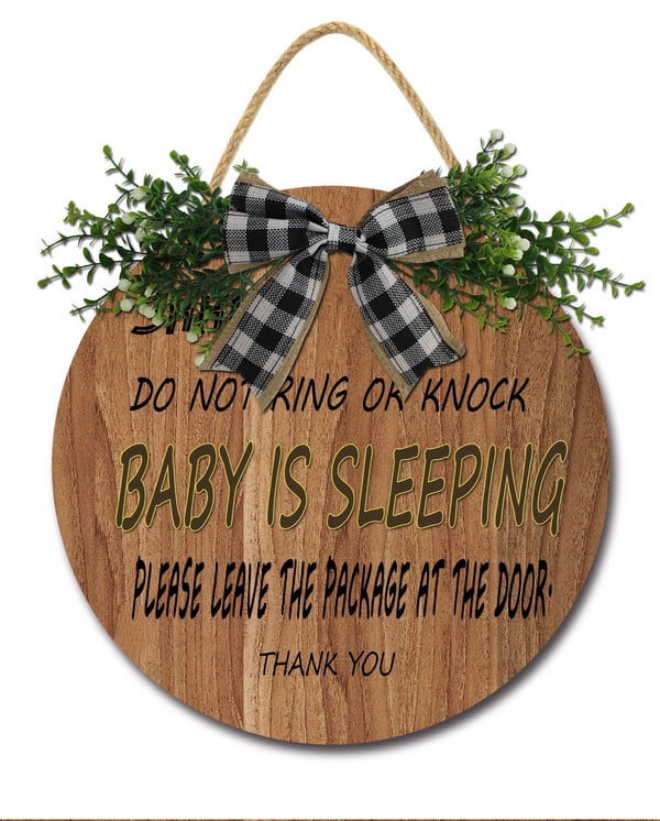 Baby Sleeping Sign For Front Door Baby Asleep Door Sign Door Decoration ...