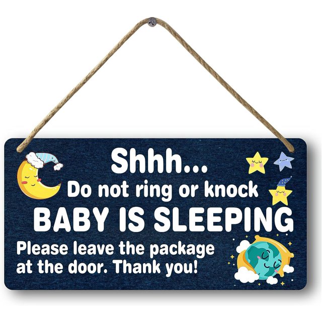 Baby Sleeping Signs For Front Door Please Do Not Knock Or Ring Doorbell