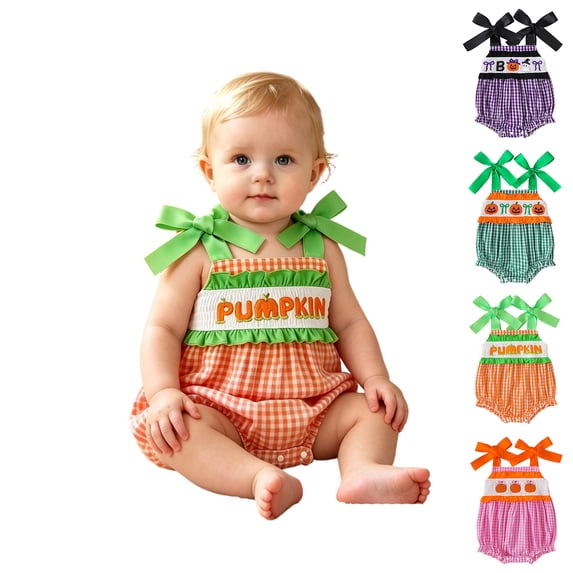Baby Sleeveless Cute Embroidered Bodysuit with Bow Cosplay Costume Girl Halloween Outfit Size 3-18 Months