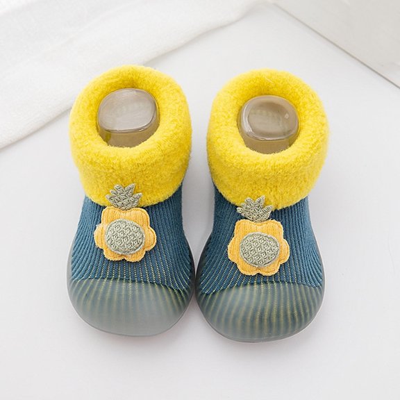 Baby Slipper Socks Non-Skid Baby Walking Socks Breathable Lightwewight Soft Sole Rubber Cotton Toddler Shoes Baby Girl Shoes for Girls 0-6 Months
