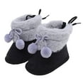 thumbnail image 1 of Baby Slippers Girls Boys Winter Booties Soft Lining Non- Rubber Sole Toddler Walker Crib Shoes Indoor Outdoor Winter for Kids 12-18 Months, 1 of 5