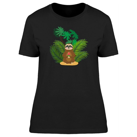 Baby Sloth With Watermelon Ice T-Shirt Women -Image by Shutterstock, Female Medium
