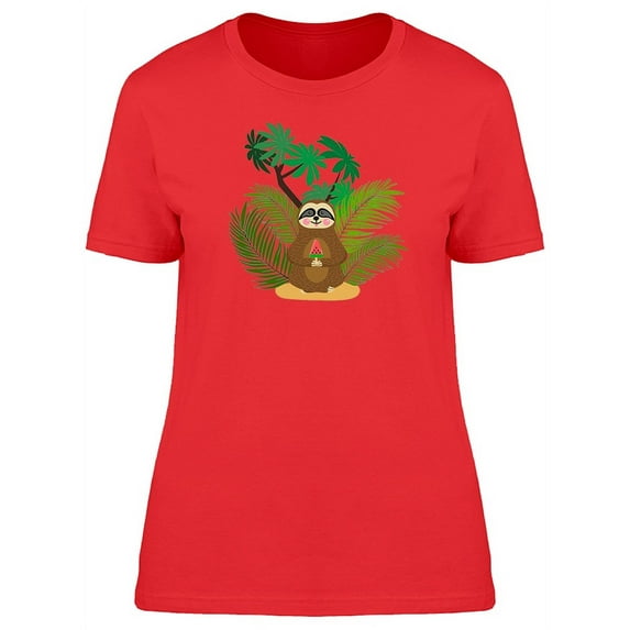 Baby Sloth With Watermelon Ice T-Shirt Women -Image by Shutterstock, Female x-Large