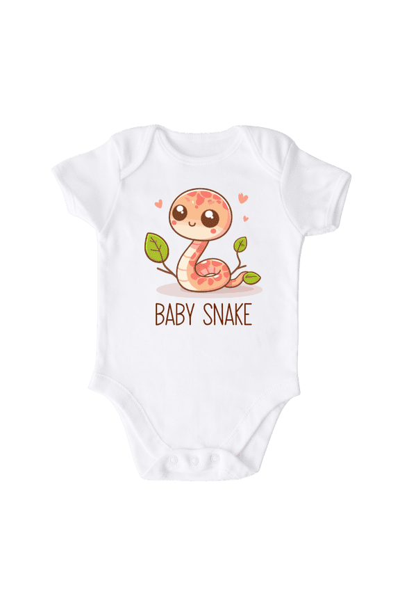 Baby Snake Zodiac Baby Bodysuit, Newborn Outfit, Baby Clothes, Gift for Children 6-9m White