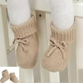 thumbnail image 1 of Baby Sneakers For Soft Knit Booties With Bow Cute First Shoes Warm Winter Toddler Socks Boys Girls, 1 of 7