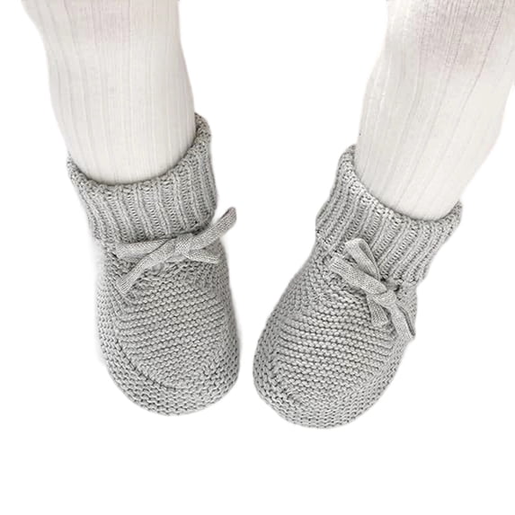 Baby Sneakers Knit Booties Toddler Shoes Warm Slippers Bow Decor Soft Design For Infant Winter Indoor Wear ,0-3 Months