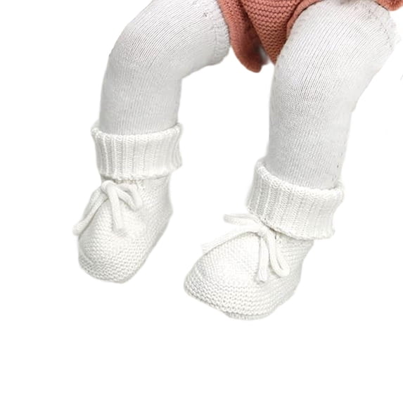 Baby Sneakers Knit Booties Toddler Shoes Warm Slippers Bow Decor Soft Design For Infant Winter Indoor Wear ,3-6 Months