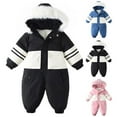 thumbnail image 1 of Baby Snowsuit 12Months-4Years Kids Boys Girls Waterproof Windproof Ski Suits Zipper Jackets Winter Thickened Velvet Warm Jumpsuits with Pocket, 1 of 10