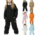thumbnail image 1 of Baby Snowsuit 4-10Years Kids Boys Girls Waterproof Windproof Ski Suits Zipper Jackets Winter Thickened Velvet Warm Jumpsuits with Pocket, 1 of 7