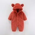 thumbnail image 1 of Baby Snowsuit Fleece Bear Ear Infant Onesies Romper Warm Newborn Outfits Baby Girl Cute Baby Girl Clothes 6-9 Months, 1 of 8