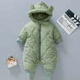 thumbnail image 1 of Baby Snowsuit Fleece Hooded Jumpsuit Bear Ear Newborn Girl Romper Baby Warm Outfits Girl Baby Girl Clothes 3-6 Months, 1 of 5