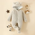 thumbnail image 1 of Baby Snowsuit Hooded Jumpsuit Bear Ear Boy Baby Romper Warm Outfits Baby Girl Little Sister Outfit 3-6 Months, 1 of 6