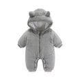 thumbnail image 1 of Baby Snowsuit Hooded Jumpsuit Bear Ear Onesies Girl Baby Romper Baby Warm Outfits Girl Winter Baby Girl Clothes 9-12 Months, 1 of 2