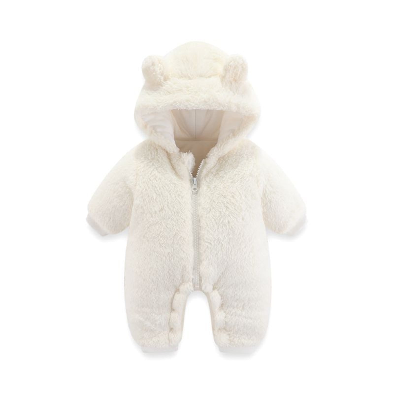 Baby Snowsuit Hoodie Bear Ear Romper Baby Girl Outfit Warm Baby Boy Clothes 6-9 Months
