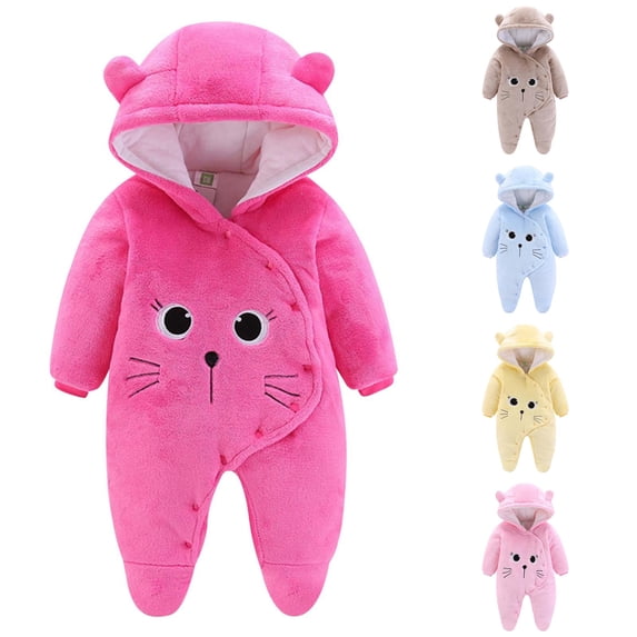 Baby Snowsuit Winter Coat Warm Hooded Jumpsuit for Baby Boy Girl
