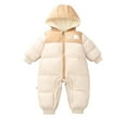 thumbnail image 1 of Baby Girls Snowsuit Zipper Hooded Jumpsuit Romper Warm Clothes for Baby Boy Windproof Jumpsuits Baby Winter Coat 6-12 Months, 1 of 8