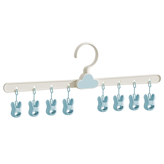 Baby Sock Drying Clips with 8 Rotatable Hangers, Multi-Clip Clothes Organizer for Socks Gloves – Space-Saving Laundry Hanger Prevents Lost Socks, Cute & Practical