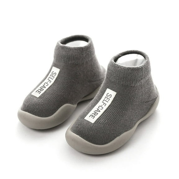 Baby Sock Shoes Anti Toddler Walking Shoes Indoor Warm Knit Soft Sole Rubber Cotton Socks Shoes Winter Socks for Boys Girls