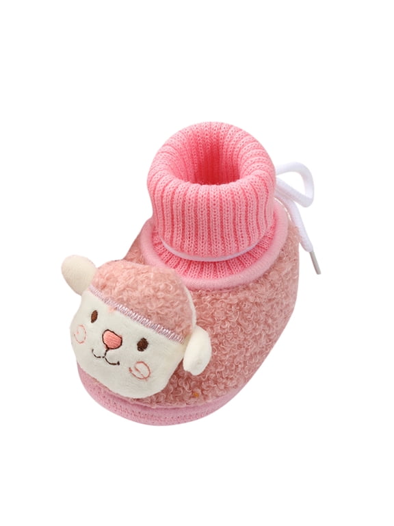 Baby Sock Shoes Cartoon Animal Girls Boys Warm Shoes Soft Booties Boots Toddler Walking Shoes Size 3-6 Months