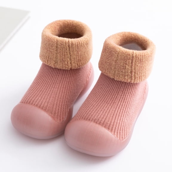 Baby Sock Shoes Non Floor Baby Grip Socks Walking Shoes Soft Sole Sneakers Cotton Indoor Socks for Girls 2-2.5 Years