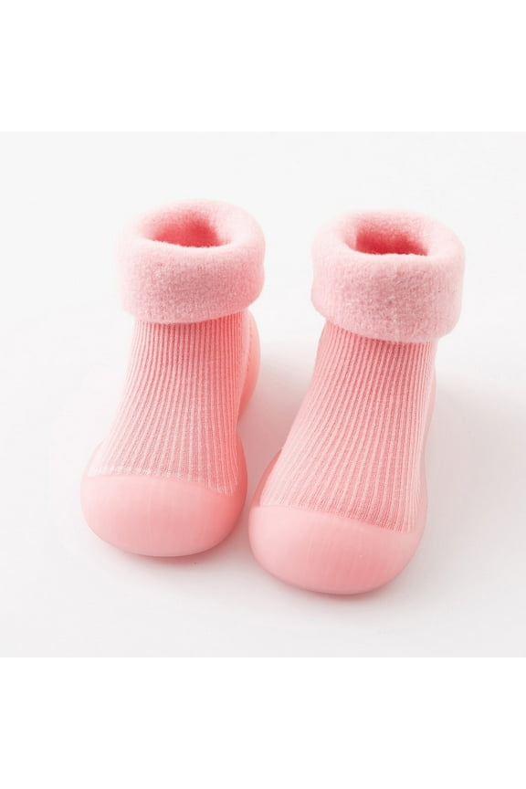 Baby Sock Shoes Non-Skid Baby Walking Sock Shoes Soft Sole Sneakers Cotton Floor Socks for Boys Girls
