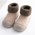 thumbnail image 1 of Baby Sock Shoes Non-Skid Walking Shoes Indoor Warm Knit Soft Sole Rubber Cotton Socks Shoes Baby Girl Shoes for Boys Girls 9-12 Months, 1 of 5