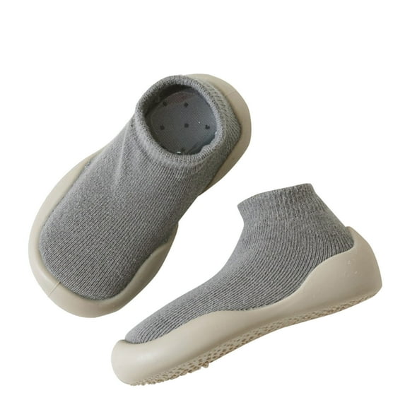 Baby Sock Shoes Toddler Non-Slip Walking Slip on Sneakers Slippers with Soft Rubber Sole Boys Girls