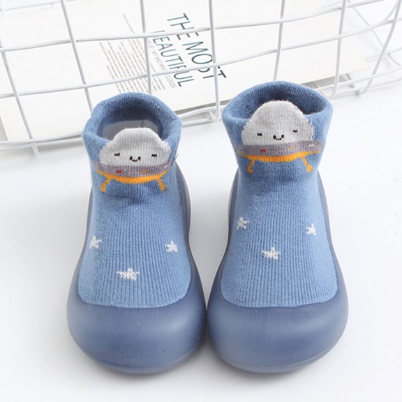 Baby Sock Shoes Walking Shoes Non- Breathable Slippers Non Floor Cotton Baby Shoes Toddler Baby Girl Sock Shoes for Toddler 0-6 Months