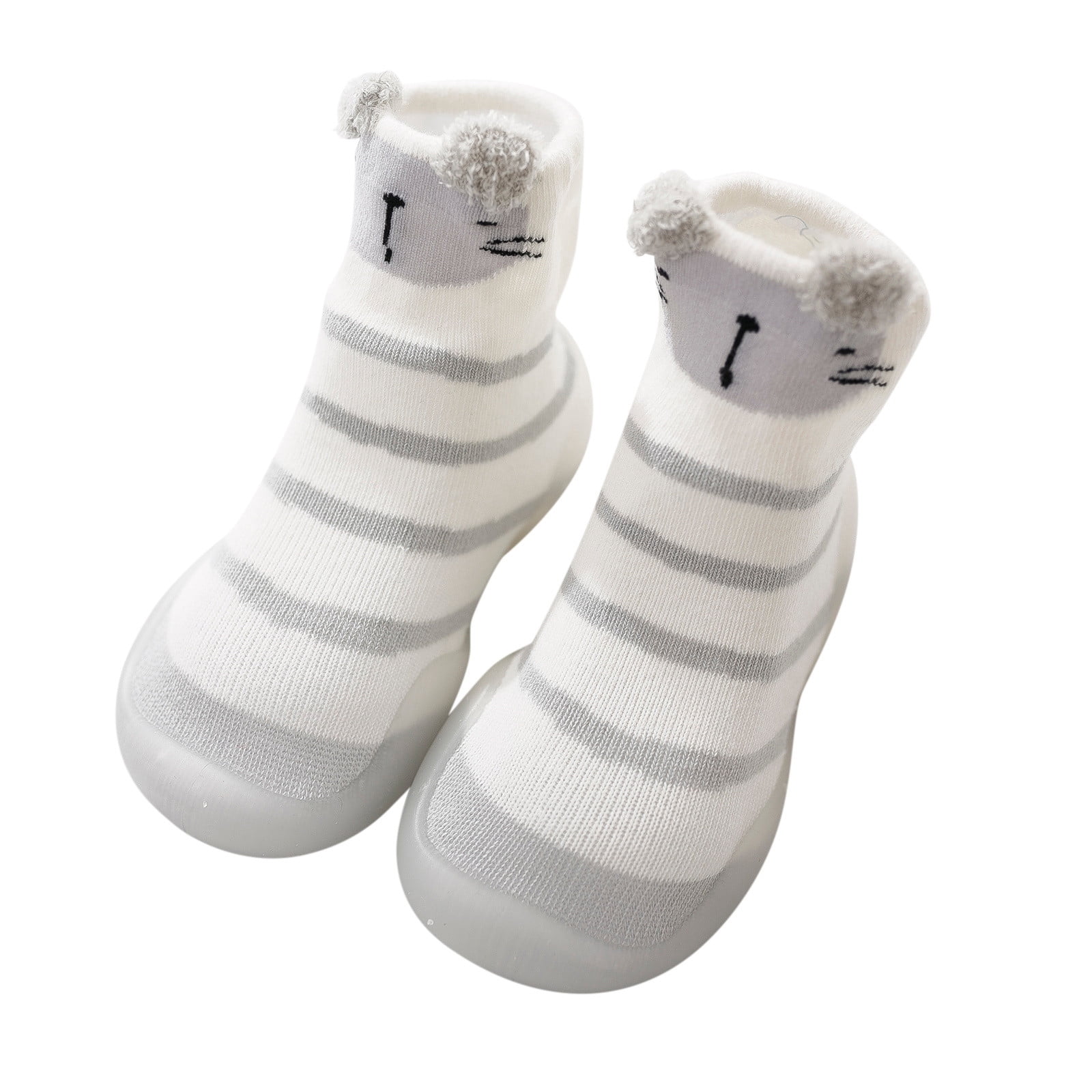 Baby Sock Shoes Walking Shoes Soft Rubber Sole Non Floor Cotton Baby ...