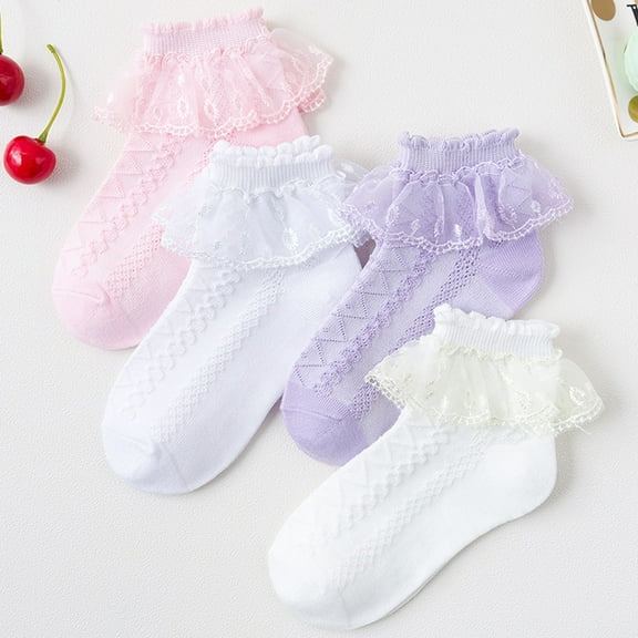 Baby Socks 0-6 Months Boys 6 Pairs Baby Girls Socks - Ruffle Lace Princess Frilly Knit Cotton Socks Baby Socks 12-18 Months Boy Socks 0-3 Months