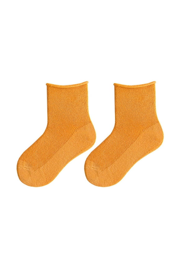 Baby Socks 1 Pack Children's Spring Summer Solid Candy Color Socks Toddler Kids Baby Boys Girls Thin Mesh Crew Socks Kids Socks Orange M