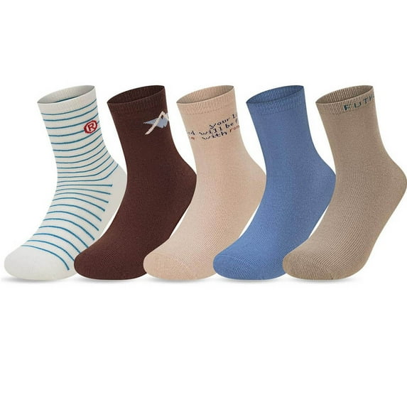 Baby Socks 5 Pairs Of Socks Girls Boys Classic Socks Funny Crew Socks Winter Girl Socks Brown 9 Years-12 Years