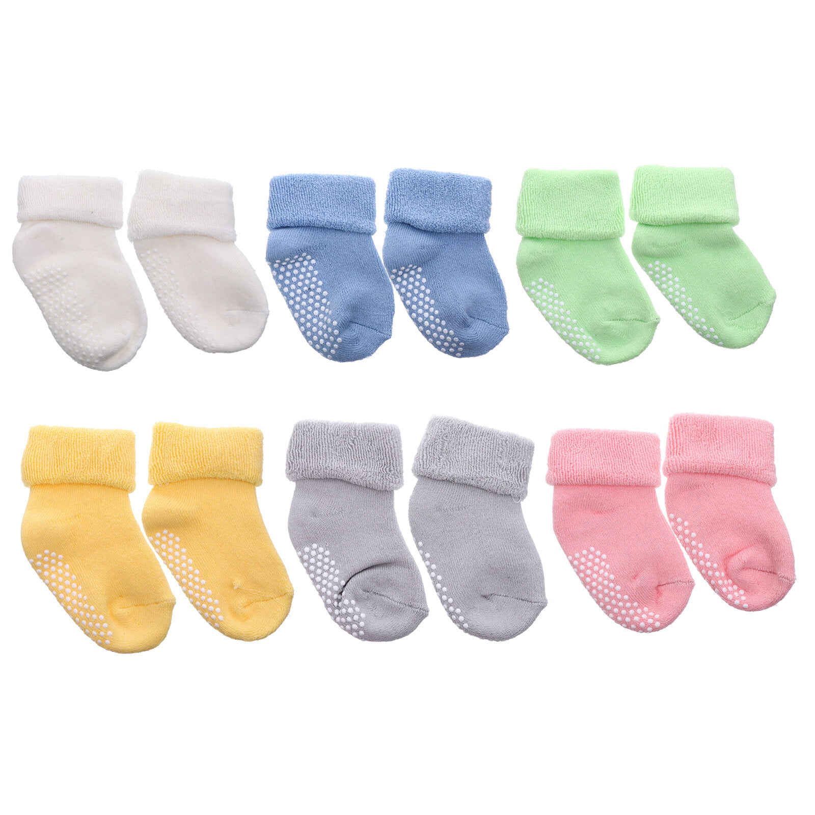 Baby Socks, 6 Pairs of Baby Thick Anti-skid Socks Infant Breathable ...