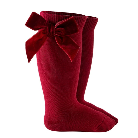 Baby Socks - Baby Socks - Toddler Baby Kids Girls Solid Knee-High Socks Stockings Mid-Calf Length Sock, Socks for Children,Color: Wine Size: 18-36 Months