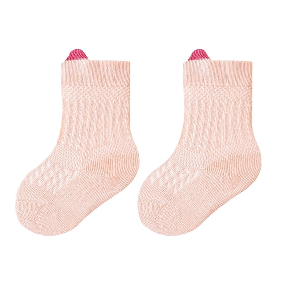 Baby Socks - Breathable Baby Socks for 1 3 Year Olds Soft Mesh Toddler Socks with Stretch Comfortable Everyday Socks for Boys Girls, Socks for Children,Color: Pink Size: 6-12 Months