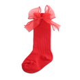 thumbnail image 1 of Baby Socks Fashion Soft Calf Socks Knee High Lace Large Bow Knot Stockings Newborn, 1 of 7