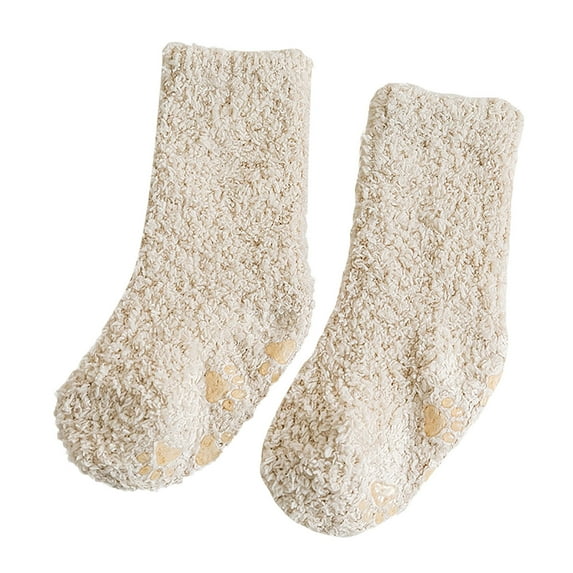 Baby Socks In Autumn And Winter Fashionable And Simple Solid Color Coral Velvet Floor Socks Non Slip Toddler Socks Comfortable And Cute Toddler Socks Soccer Socks Knee High Socks for Women Support