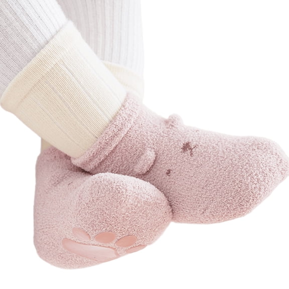 Baby Socks Toddler 0-5Y Nonslip Floor Socks Winter Warm Socks Foot Warmer Prewalker Socks for Indoor Wear Safe Hosiery